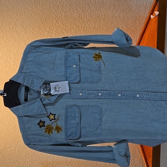 Ralph Lauren Women's Chambray Light Blue Denim Shirt Size S NWT - Picture 5 of 7